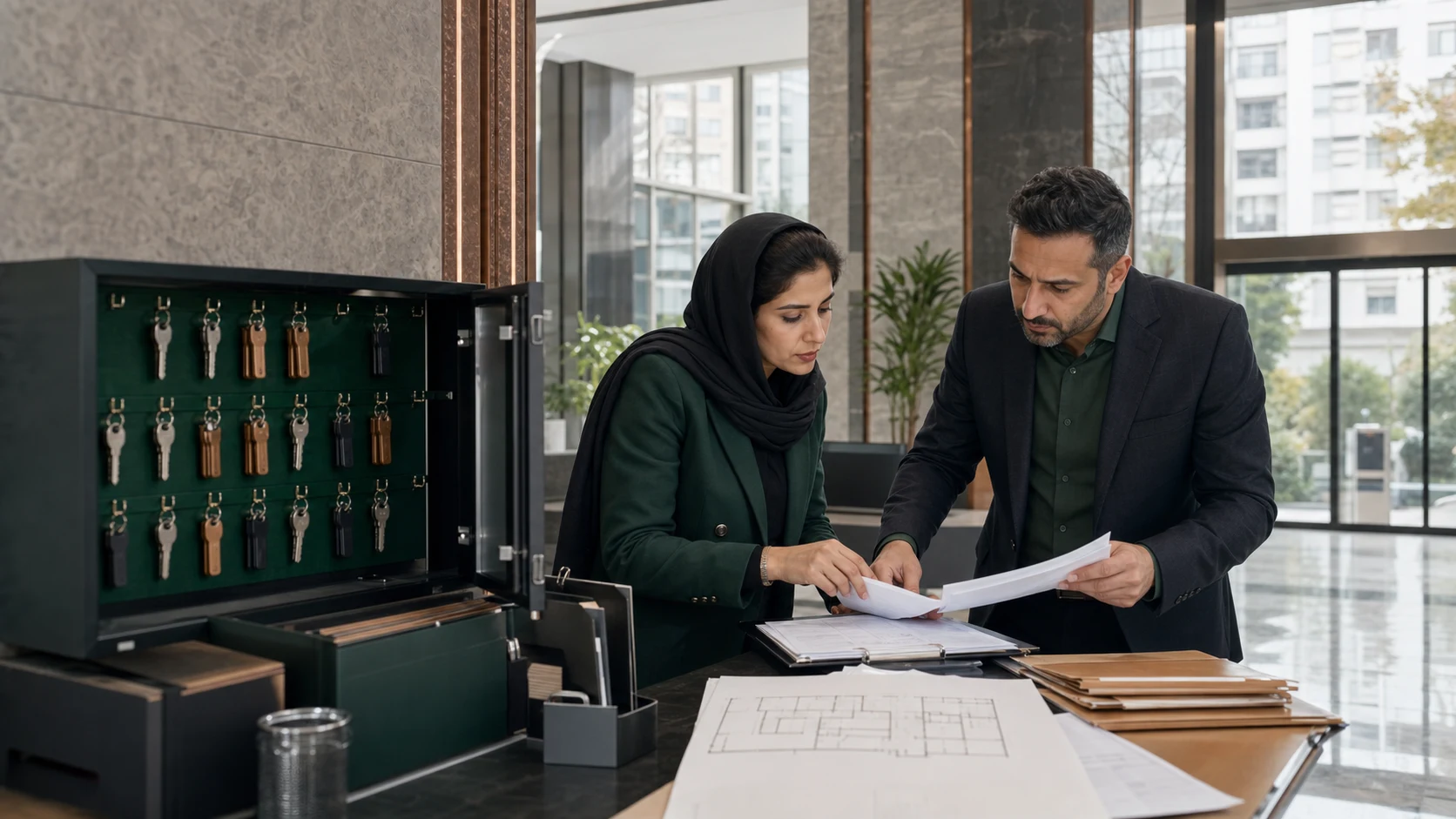 کنترل کلیدها، نقشه و اسناد نگهداری یک ساختمان ایرانی